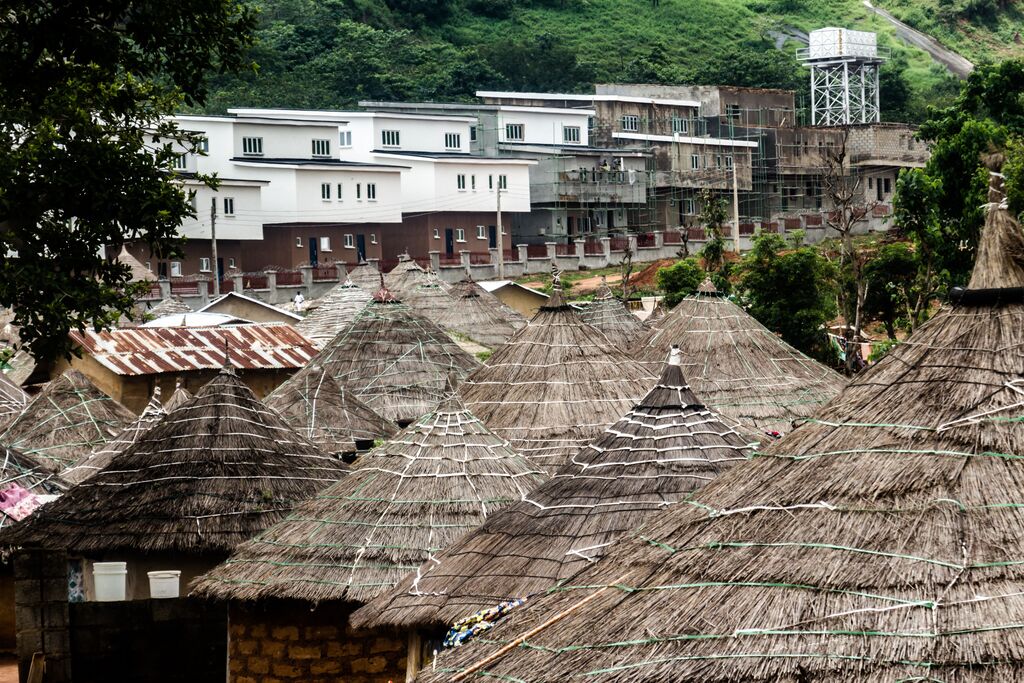 Contrast of housing, Abuja, Nigeria.